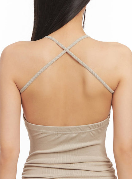 Halter Neck Slim-Fit Mini Dress IA507