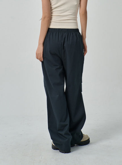 Drawstring Wide Track Pants IF314