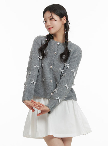 Balletcore Ribbon Button Up Sweater OJ418