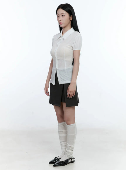 collared-puff-sleeve-button-down-blouse-cl530