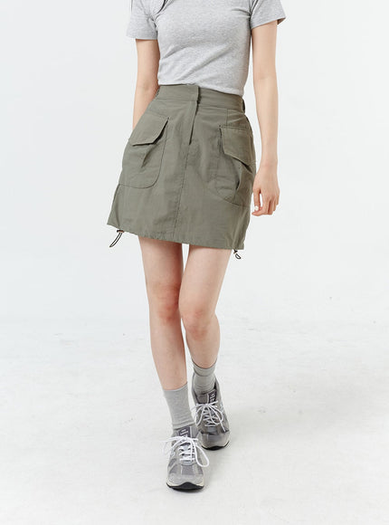 Drawstring Cargo Mini Skirt OM317