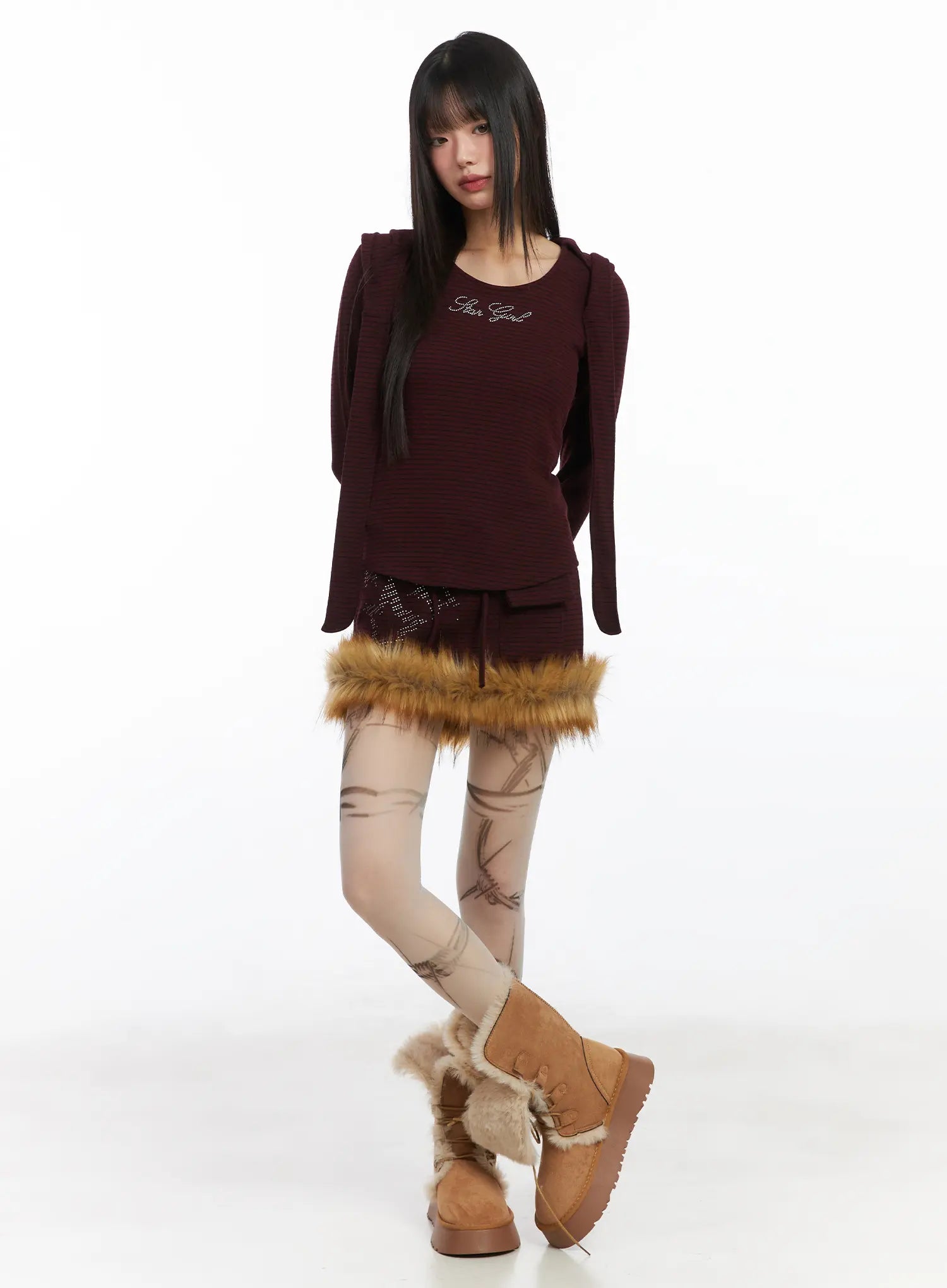 faux-fur-trim-mini-skirt-cd518