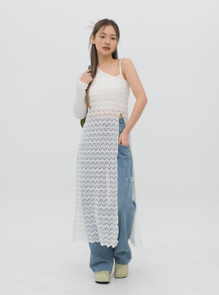 Torn Wide Leg Jeans C1002