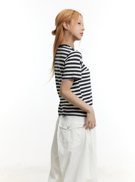 striped-patch-cotton-t-shirt-cy505