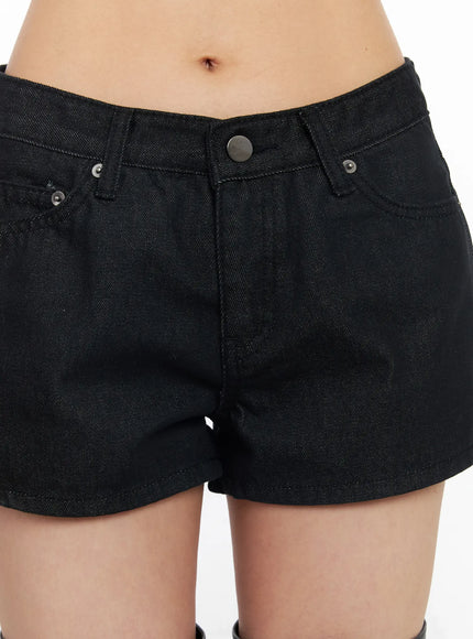 Low Waist Dark Wash Denim Shorts CM517