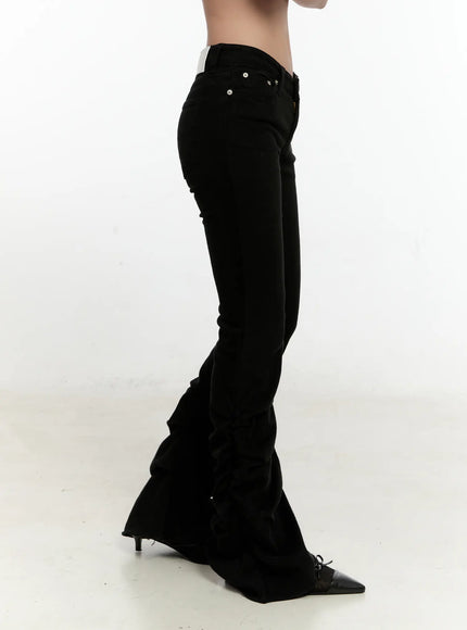 Romina Shirring Fleece Bootcut Pants CN505