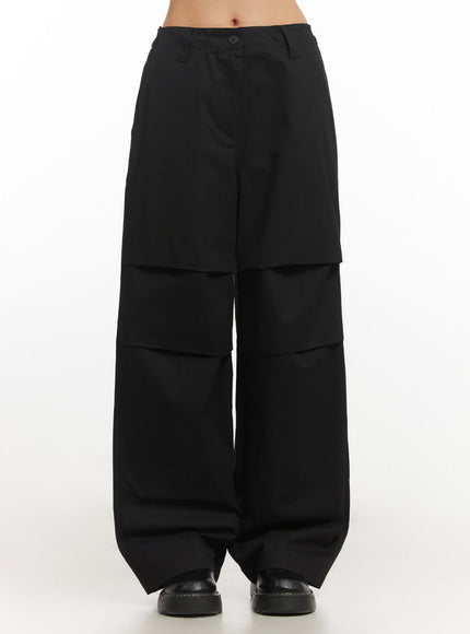 Wide-Fit Cotton Pintuck Trousers IM513