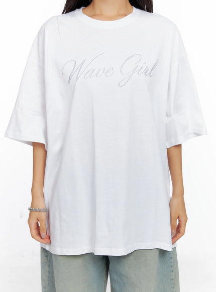 Oversized Text Print Tee CO515