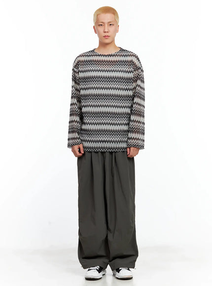Men's Seam Detail Balloon-Fit Drawstring Pants IL511