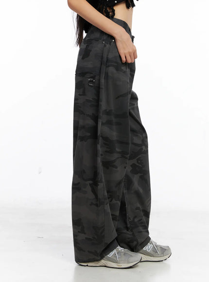 Anaya Camo Print Baggy Cotton Pants CS511