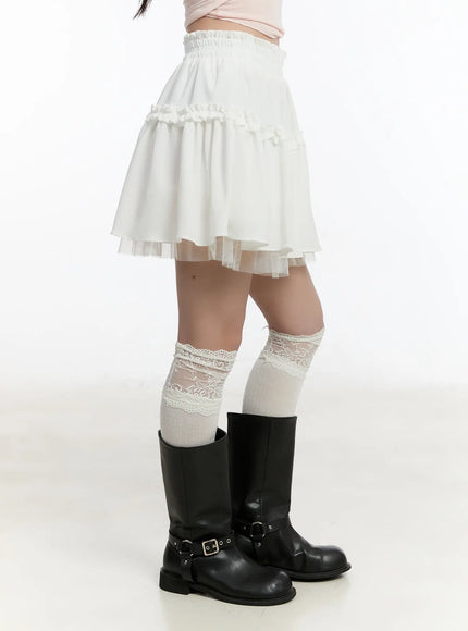 layered-lace-mini-skirt-cm511