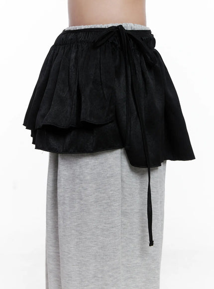 Ruffle Layered Wide-Leg Pants CS519