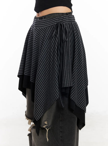 striped-asymmetric-flare-skirt-cd1202