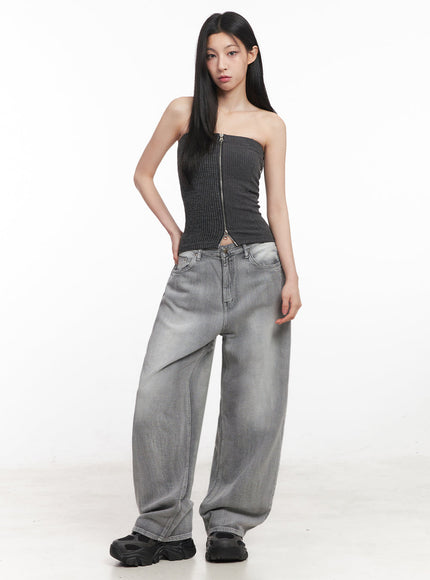 Zip-Up Tube Top IY516