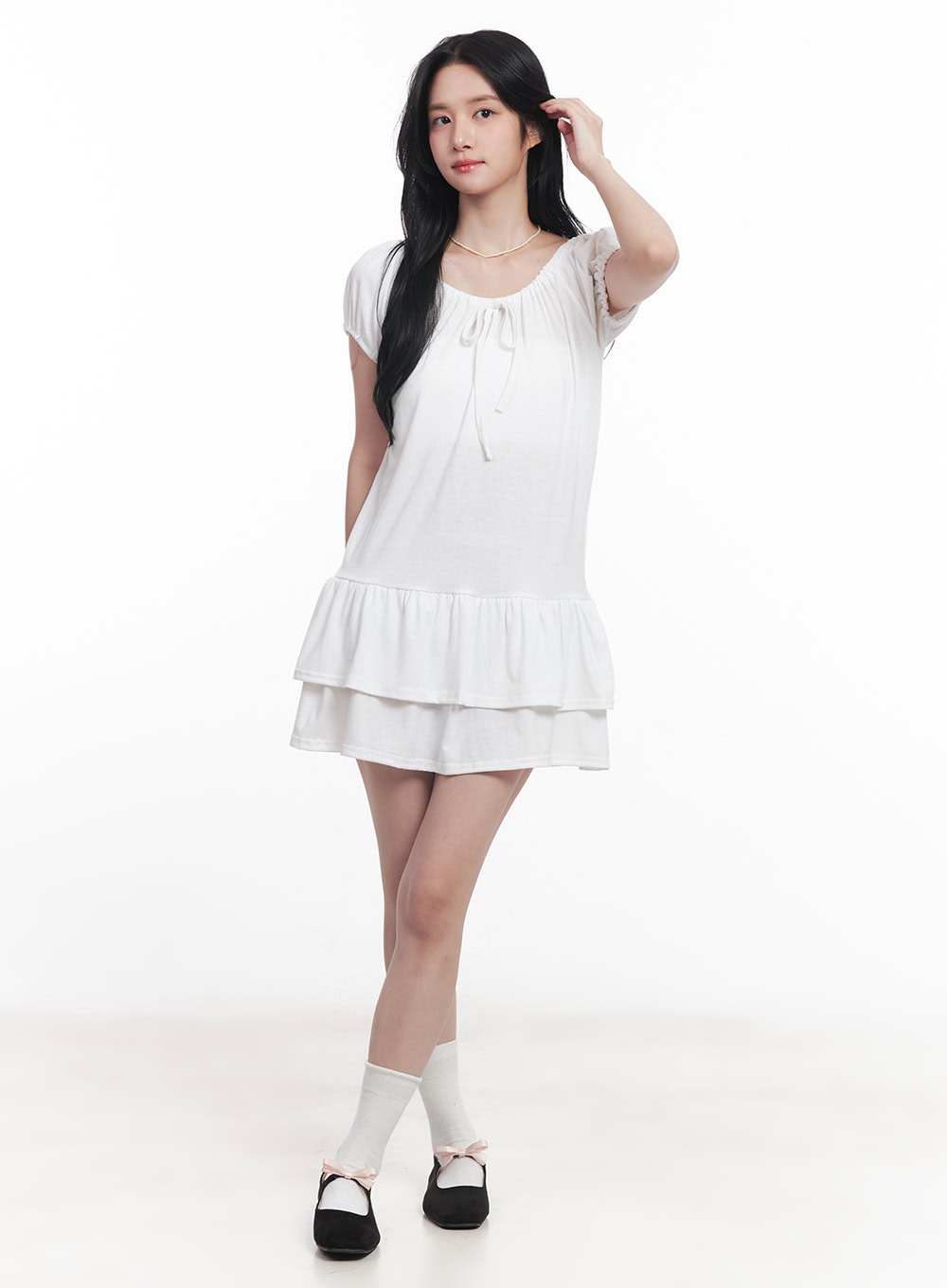 ruffle-ribbon-mini-dress-cy523