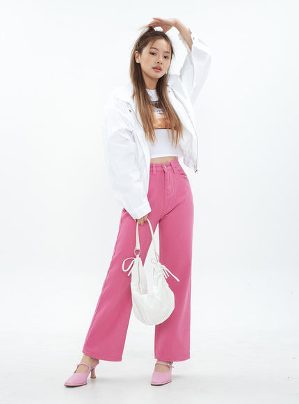 Pink Color Wide Leg Cotton Pants CM18
