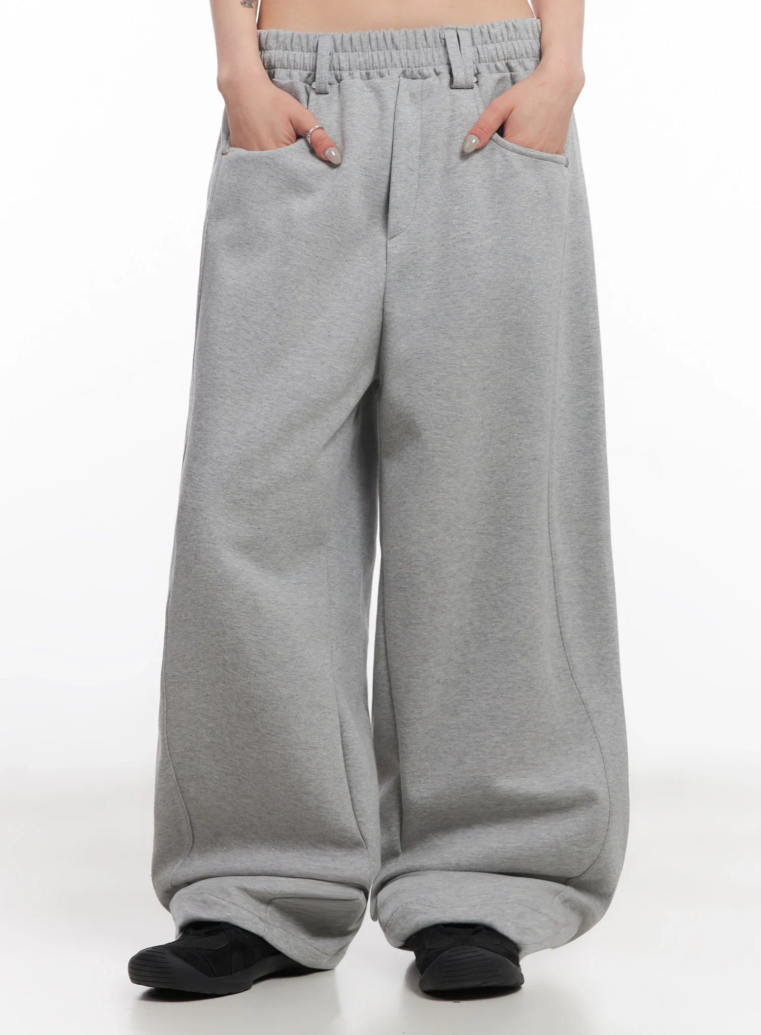 belted-sweatpant-joggers-ic503 / Gray