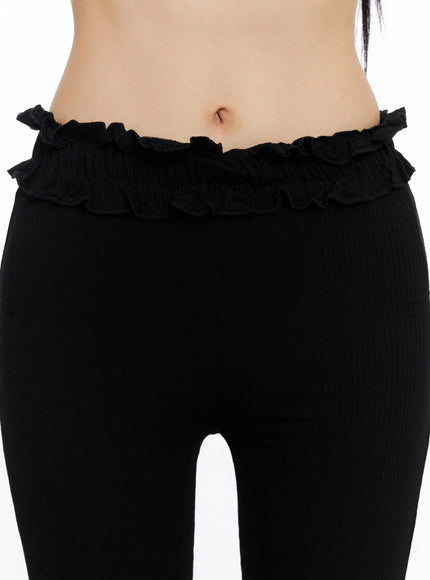 Frill Ribbed Crop Leggings IO516