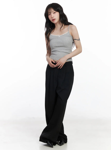 Wide Leg Pin-Tuck Slacks CJ526