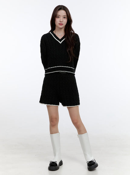 polyester-stripe-v-neck-mini-skirt-set-oo407