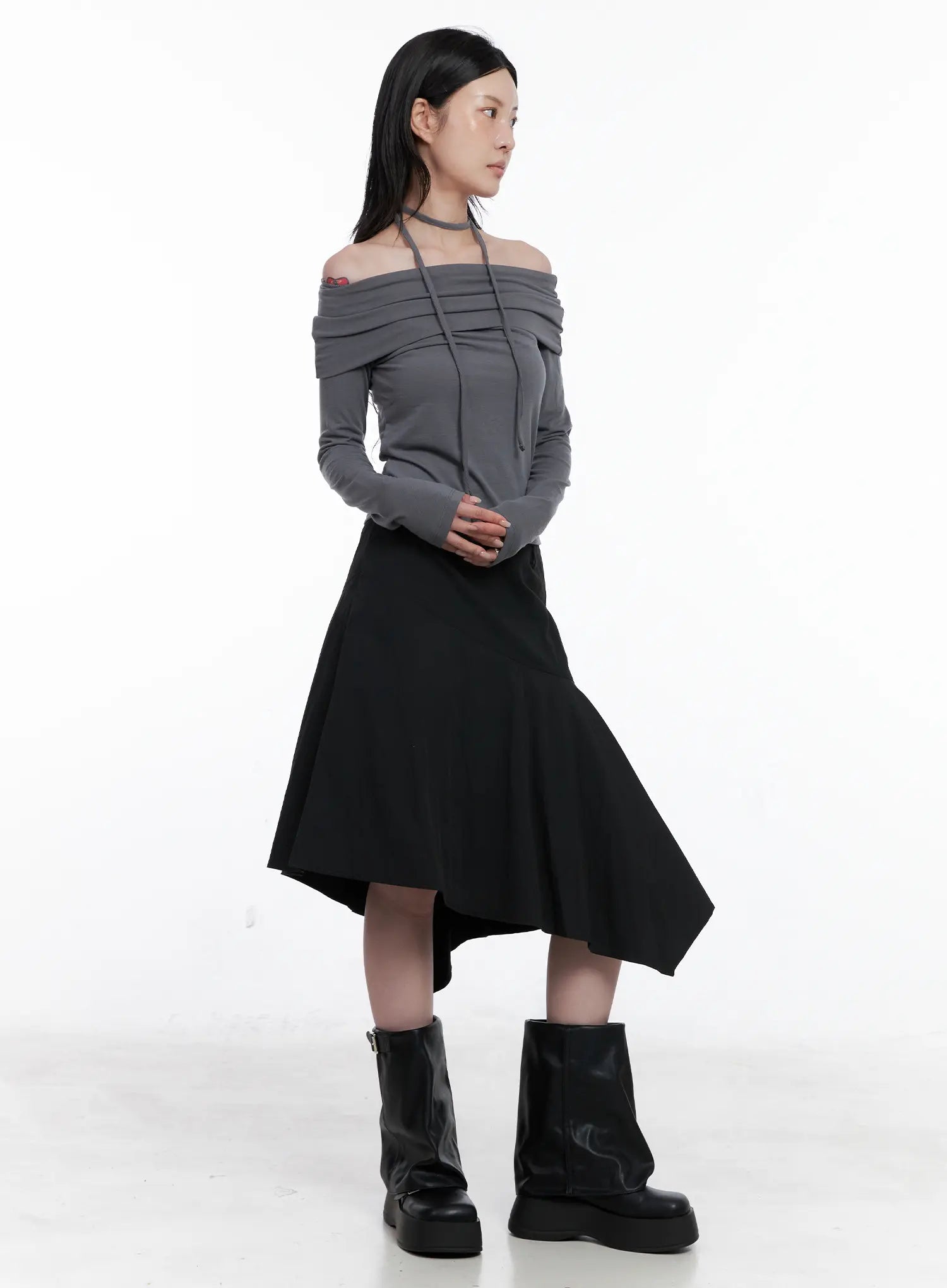 Asymmetrical Midi Skirt CS526