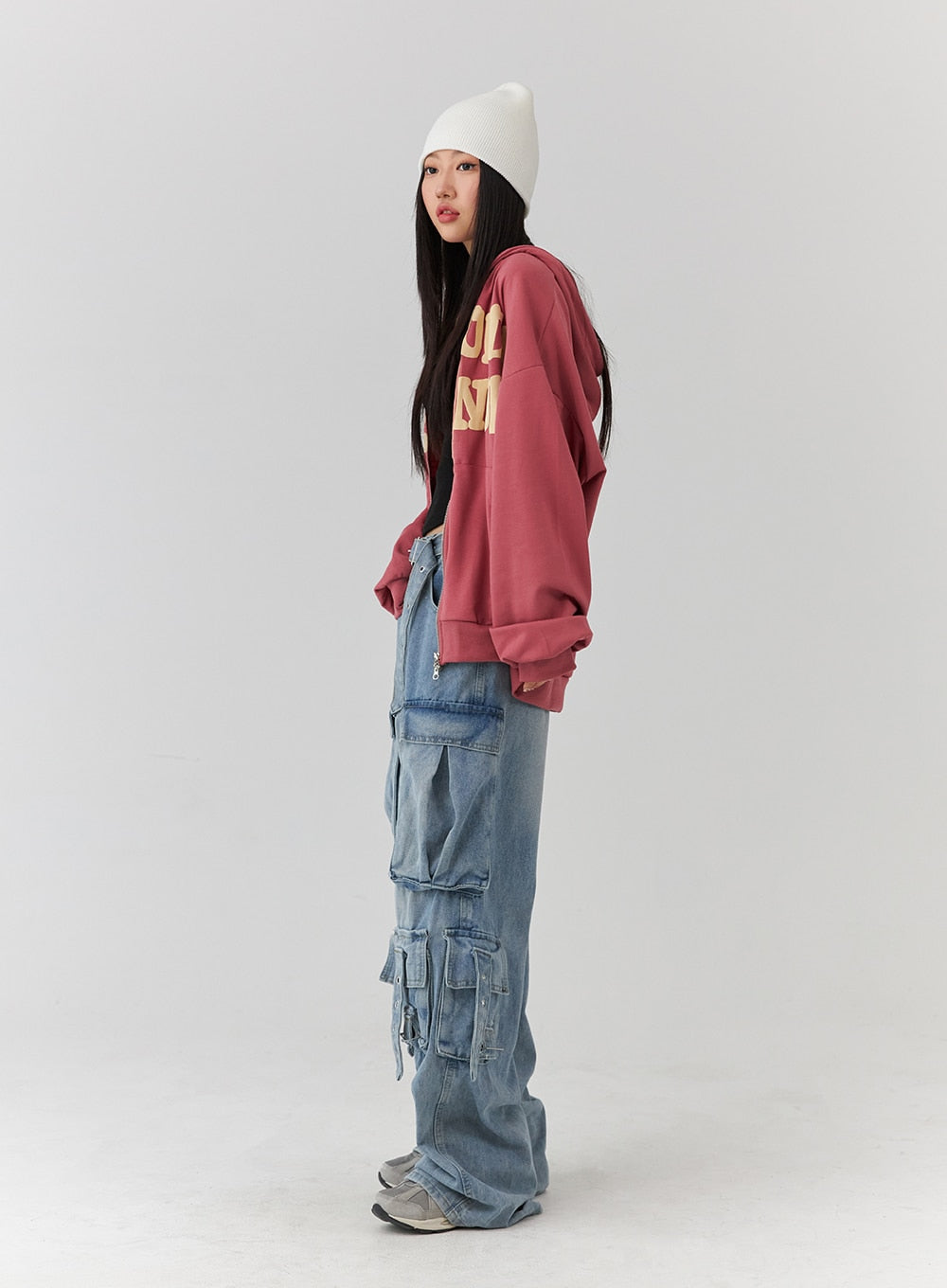 Top FashionTrends - QWEEK Grunge Streetwear Gray Baggy Jeans Women Korean  Fashion Oversized Pockets Cargo Denim Pants Hip Hop Wide Leg Trousers see  more:  FREE SHIPPING