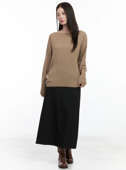 Elegant High-Slit Midi Skirt CO506