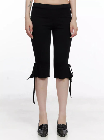 tie-detail-capri-pants-is508 / Black