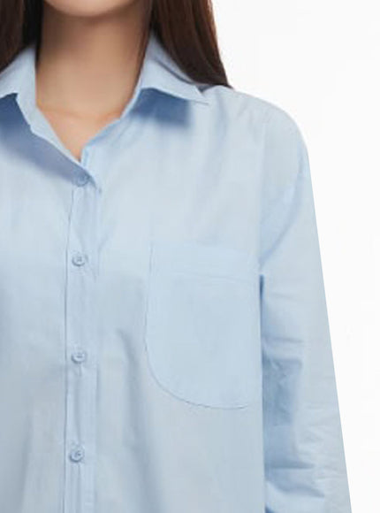 Relaxed-Fit Collared Button-Up Shirt IM514