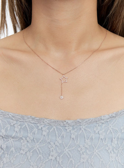 acc-falling-flora-star-necklace-kc1008 / Rose gold