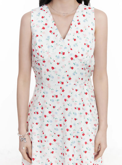 patterned-v-neck-sleeveless-mini-dress-ca509