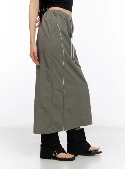 nylon-drawstring-maxi-skirt-cl530