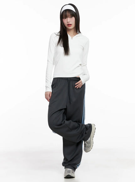 Half-Zip Hoodie Long Sleeve Top CG519