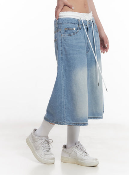 layered-drawstring-baggy-jorts-cy527