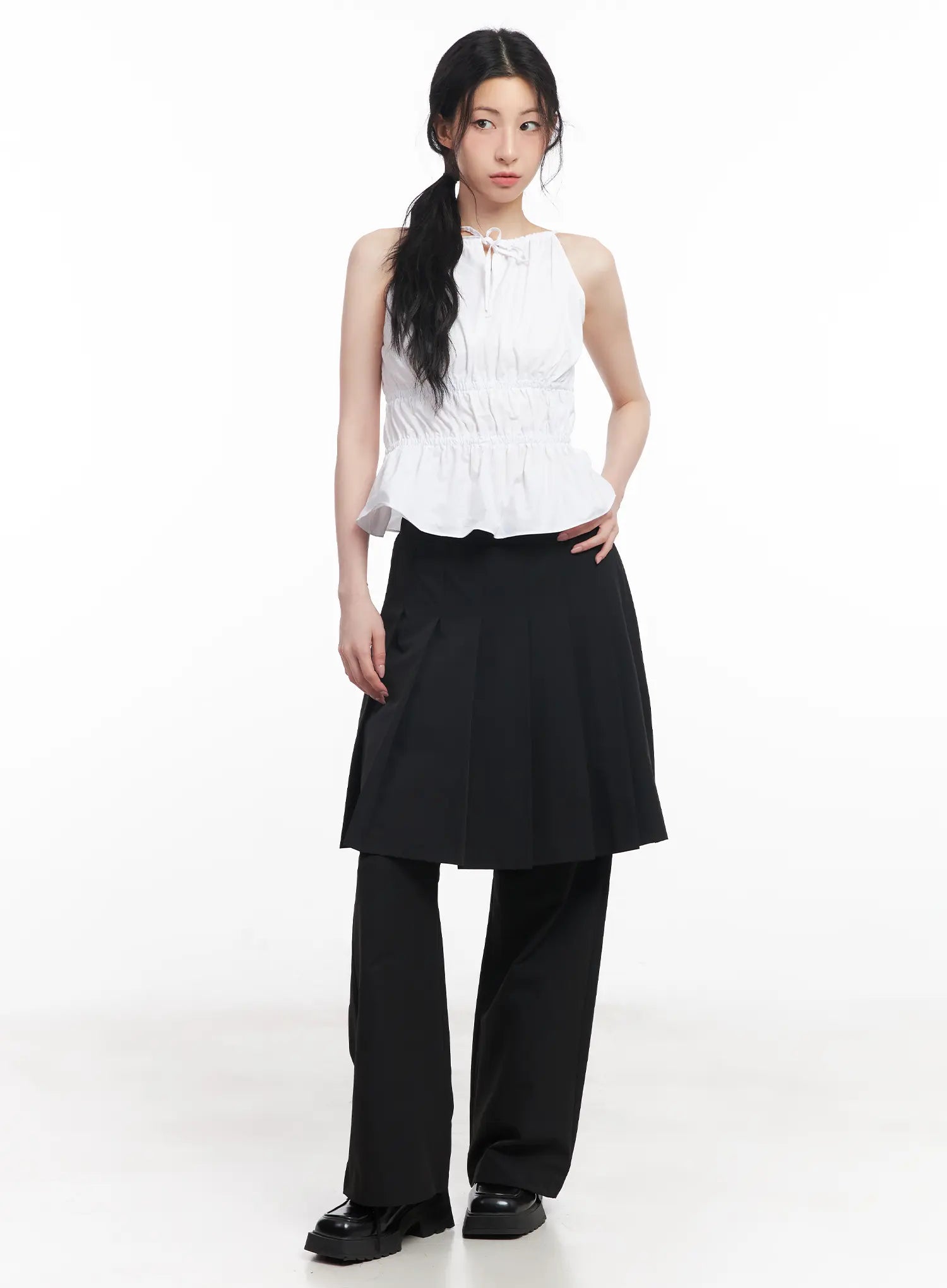 shirred-halter-neck-blouse-cu510