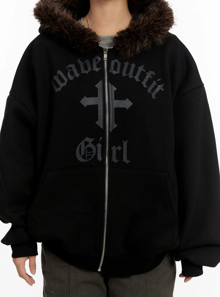 oversized-graphic-faux-fur-zip-hoodie-cn527