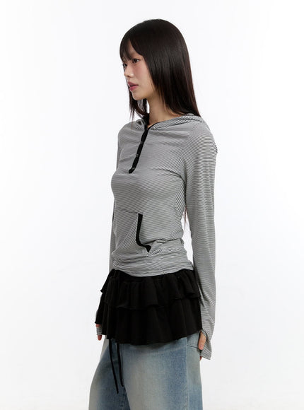 button-stripe-hoodie-top-ca508