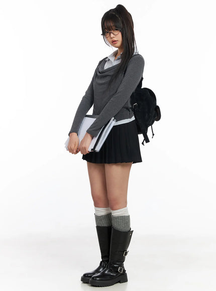 layered-button-up-cowl-neck-long-sleeve-top-cf504