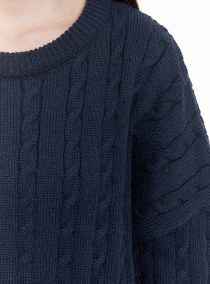 Cable Knit Oversized Sweater IF505