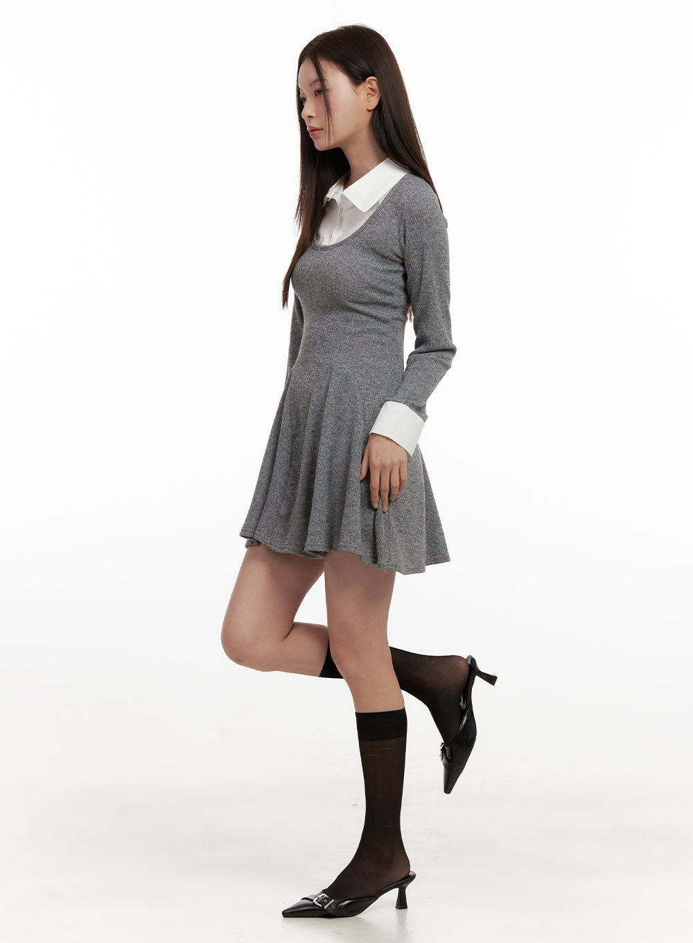 slim-fit-collar-mini-dress-on422