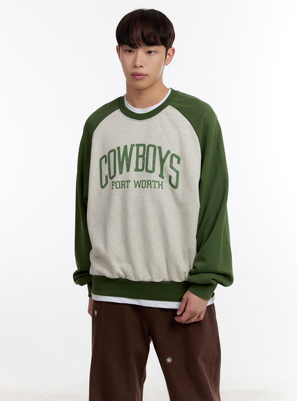Men's Graphic Long Sleeve Raglan Sweatshirt IA504