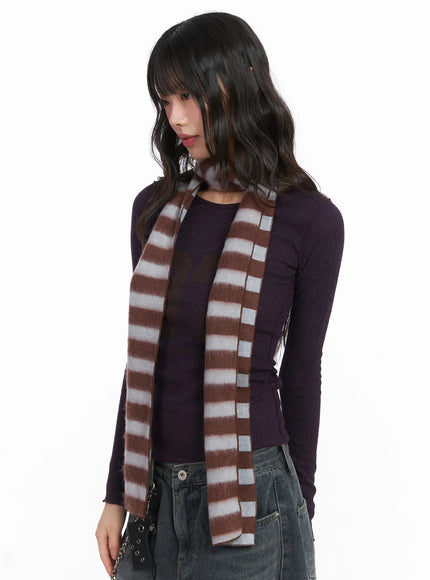 Striped Knit Muffler CJ501