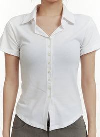 slim-fit-collar-buttoned-top-cy408