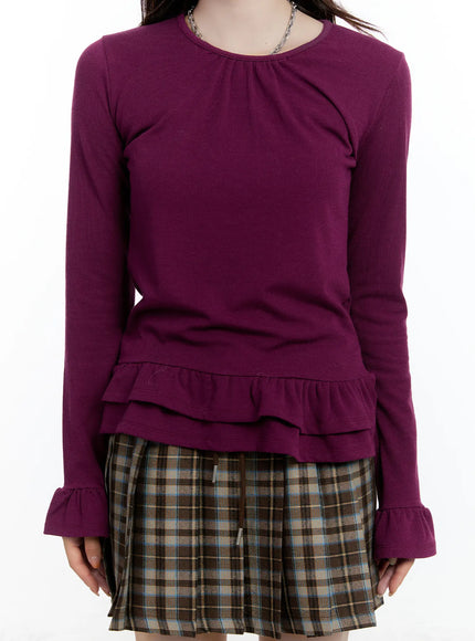 ruffled-frill-hem-u-neck-blouse-cn525