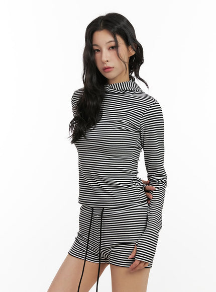 striped-slim-fit-hooded-top-cn416