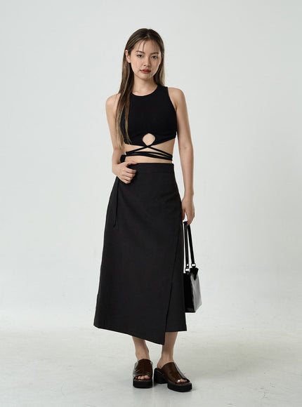 Waist Strap Cropped Tank Top CU8