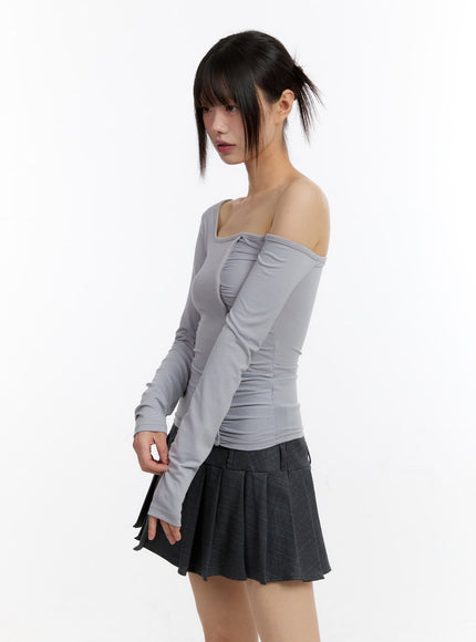 shirred-one-shoulder-long-sleeve-top-ca508