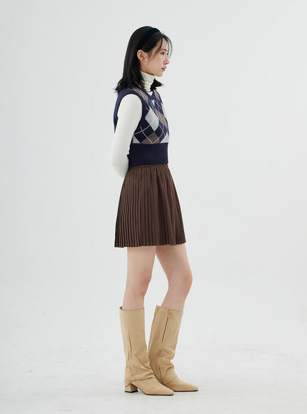 Pleated Bending Mini Skirt ON09