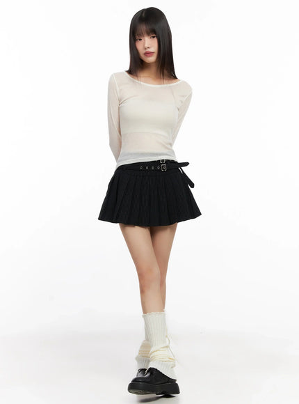 double-belt-pleated-mini-skirt-in503