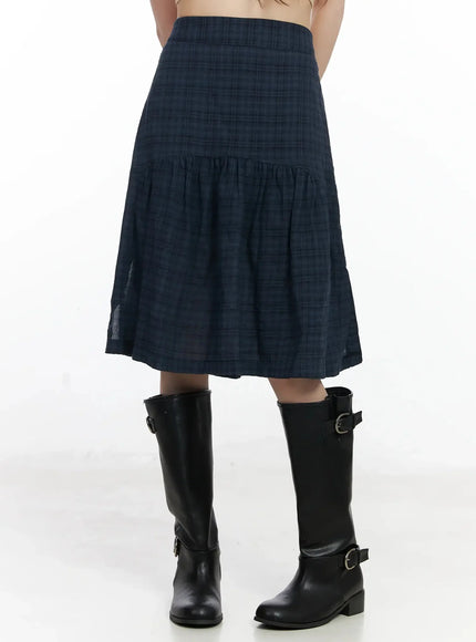 plaid-split-midi-skirt-f516